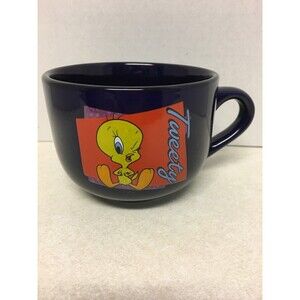 Tweety Bird Warner Brothers Looney Tunes Salton Cobalt Blue Cup Mug , 1998